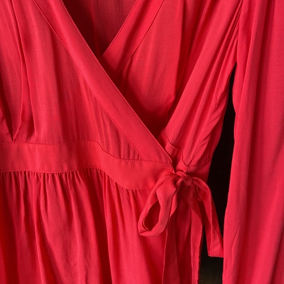 Red Wrap Blouse - Picture 4 of 6